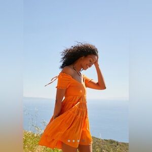 Free people orange mini dress